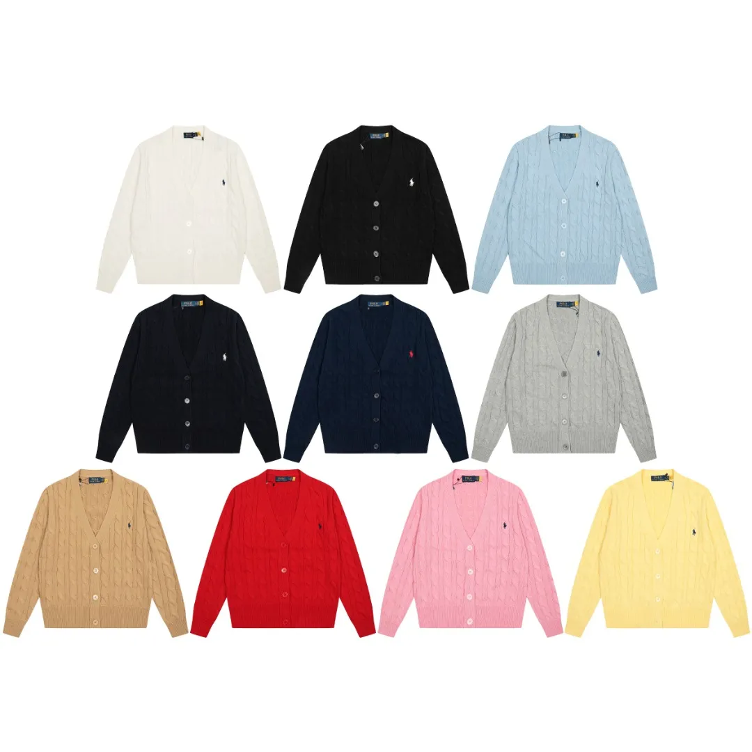P250 Top quality" Style number: DS113# (not off the shelves all year round) [Ralph Lauren large V-neck solid color pony embroidered logo twist knitted cardigan] ✅Ralph Lauren classic basic versatile goddess style large V-neck knitted cardigan jacket ✅Main supply platform live broadcast Wholesale entities Replenish when out of stock Not off the shelves ✅ZP quality 1:1 version Scan the code to enter the GF website Counter quality ✅Detailed quality is the only one in Guangzhou Imported quality cotton yarn, focusing on high-end, cost-effective, good quality needless to say ✅The version is restored to the original order, the maximum size can be worn up to 160 pounds, loose, comfortable and stress-free ✅The upper body is simple and easy to match, ootd must-have style, good-looking clothes are never picky, a must-have in the goddess' wardrobe. Size: S-XL Color: Black White Gray Light Blue Khaki Pink Yellow Chinese Red Navy Blue White Label Navy Blue Red Label
